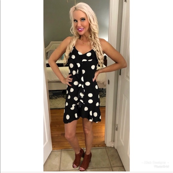 LAST 1! Strappy Ruffled Polka Dot Dress! - Picture 4 of 7